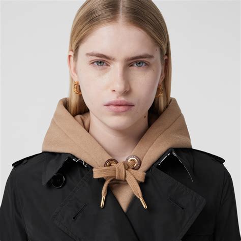 detachable hood taffeta trench coat burberry|burberry taffeta kensington.